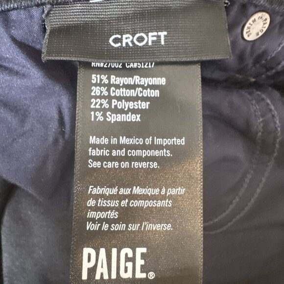 PAIGE jeans womans 34 dark wash, like new, croft, inseam 32, low rise - Picture 12 of 13